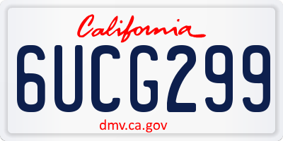 CA license plate 6UCG299
