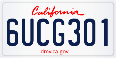 CA license plate 6UCG301