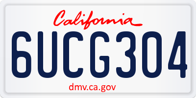 CA license plate 6UCG304