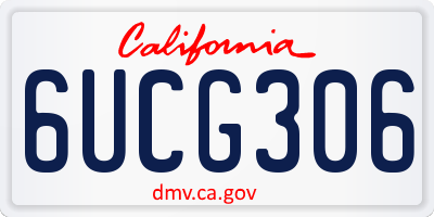 CA license plate 6UCG306