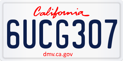 CA license plate 6UCG307