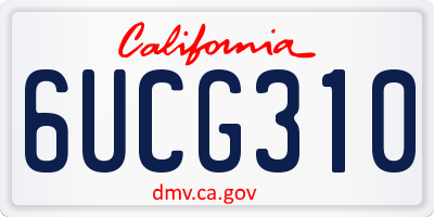 CA license plate 6UCG310