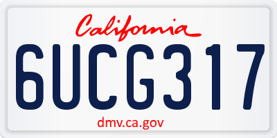 CA license plate 6UCG317
