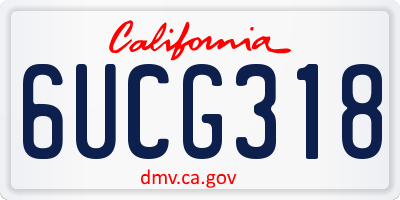 CA license plate 6UCG318