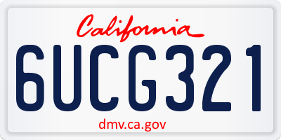 CA license plate 6UCG321