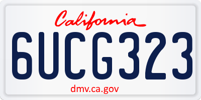 CA license plate 6UCG323