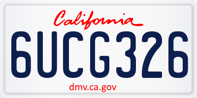 CA license plate 6UCG326