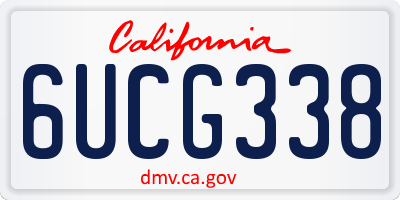 CA license plate 6UCG338