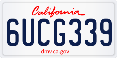 CA license plate 6UCG339