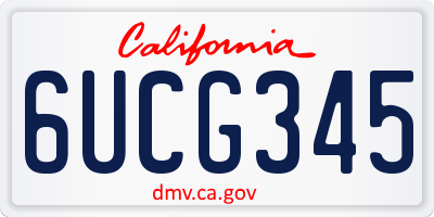 CA license plate 6UCG345