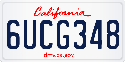 CA license plate 6UCG348