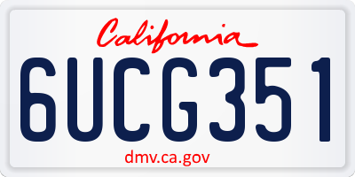 CA license plate 6UCG351
