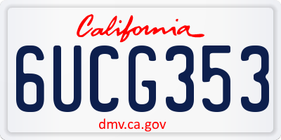 CA license plate 6UCG353