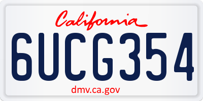 CA license plate 6UCG354