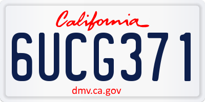 CA license plate 6UCG371