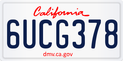 CA license plate 6UCG378
