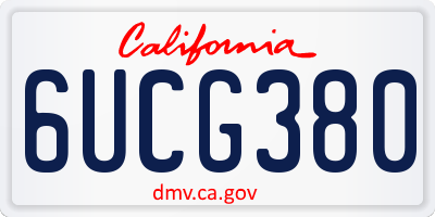 CA license plate 6UCG380