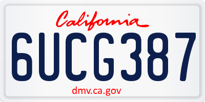 CA license plate 6UCG387