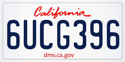 CA license plate 6UCG396