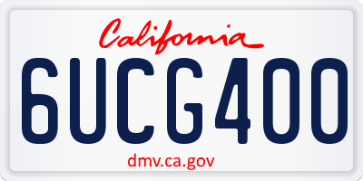 CA license plate 6UCG400