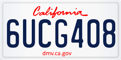 CA license plate 6UCG408