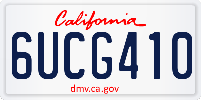 CA license plate 6UCG410