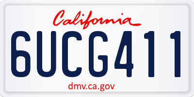CA license plate 6UCG411