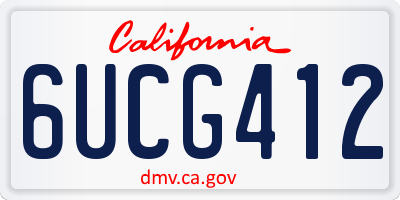 CA license plate 6UCG412
