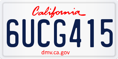 CA license plate 6UCG415