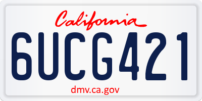 CA license plate 6UCG421