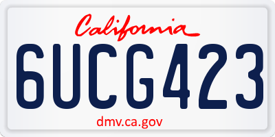 CA license plate 6UCG423