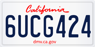 CA license plate 6UCG424