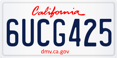 CA license plate 6UCG425