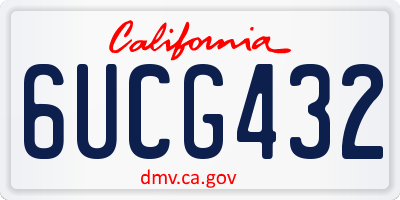 CA license plate 6UCG432