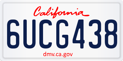 CA license plate 6UCG438