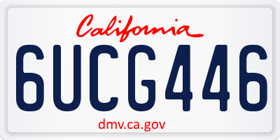 CA license plate 6UCG446