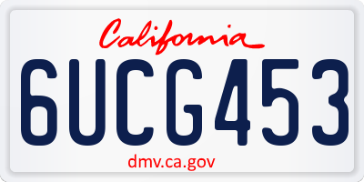 CA license plate 6UCG453
