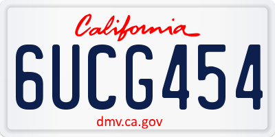 CA license plate 6UCG454