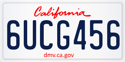 CA license plate 6UCG456
