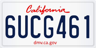 CA license plate 6UCG461