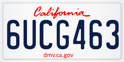 CA license plate 6UCG463