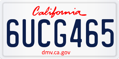 CA license plate 6UCG465