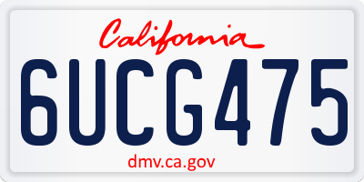 CA license plate 6UCG475
