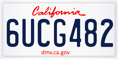 CA license plate 6UCG482