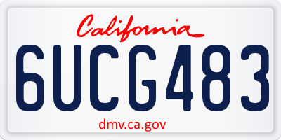 CA license plate 6UCG483