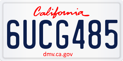 CA license plate 6UCG485
