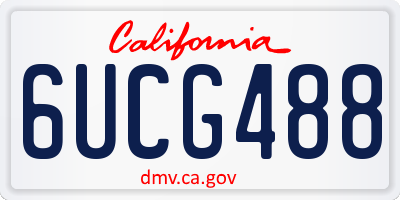 CA license plate 6UCG488