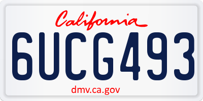 CA license plate 6UCG493