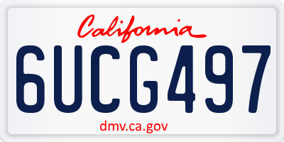 CA license plate 6UCG497