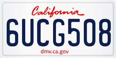 CA license plate 6UCG508